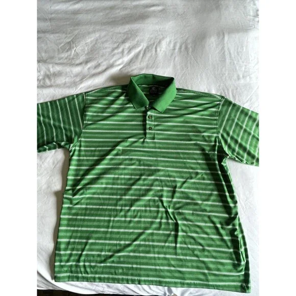 Pebble Beach Golf Shirt Men’s Green Stripe XXL Short Sleeve - Picture 2 of 5